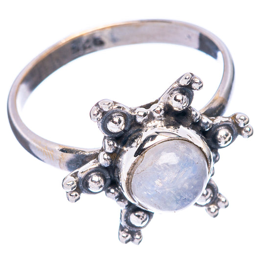 Rainbow Moonstone Flower 925 Sterling Silver Ring Size 7 (925 Sterling Silver) R5483