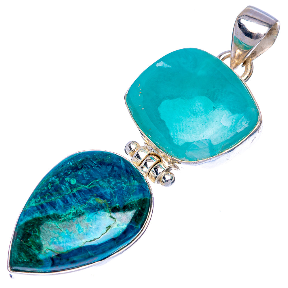 Chrysocolla, Larimar Pendant 2 1/8" (925 Sterling Silver) P40588