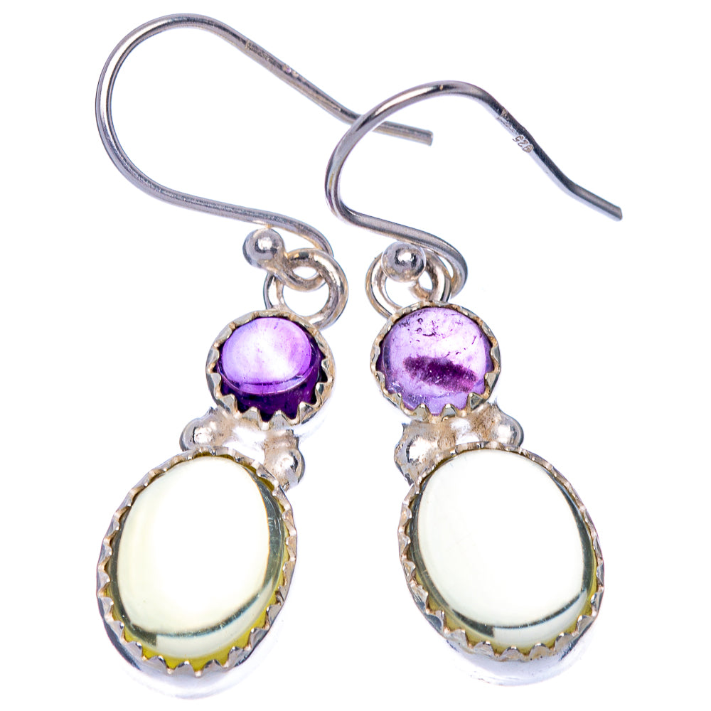 Natural Citrine, Amethyst Earrings 1 3/8" (925 Sterling Silver) E433495
