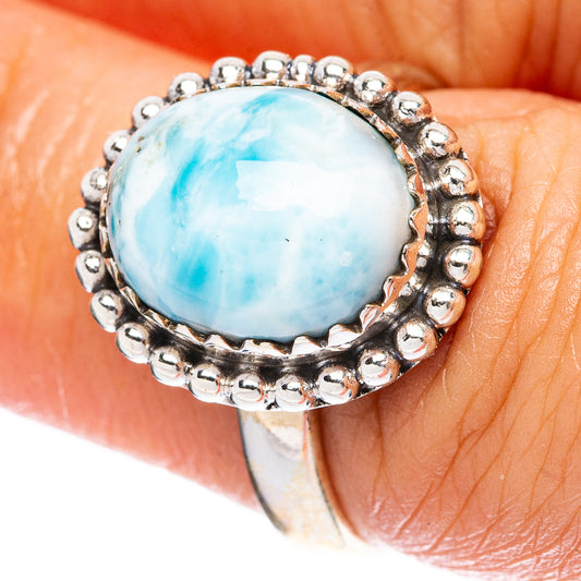 Larimar Ring Size 6.75 (925 Sterling Silver) R4589