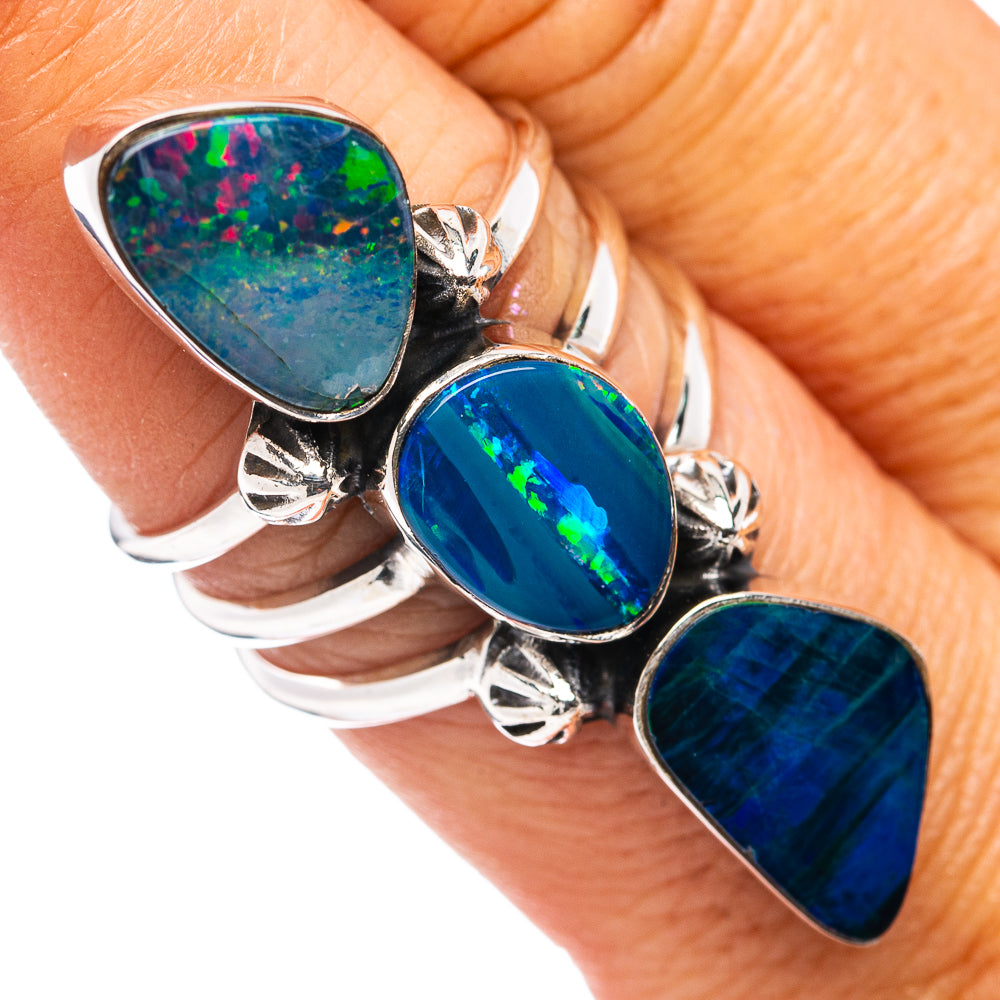 Premium Australian Fire Opal Doublet Ring Size 7.75 (.925 Sterling Silver)