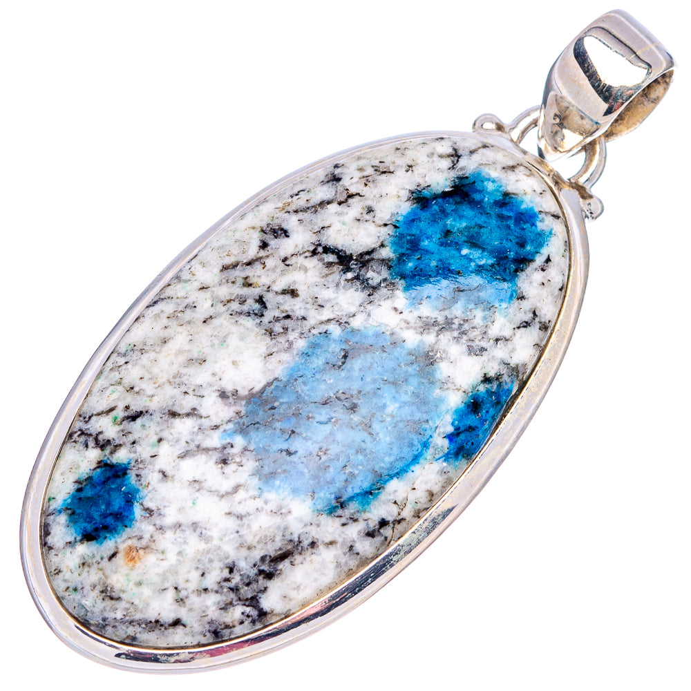K2 Blue Azurite Pendant 1 7/8" (.925 Sterling Silver)
