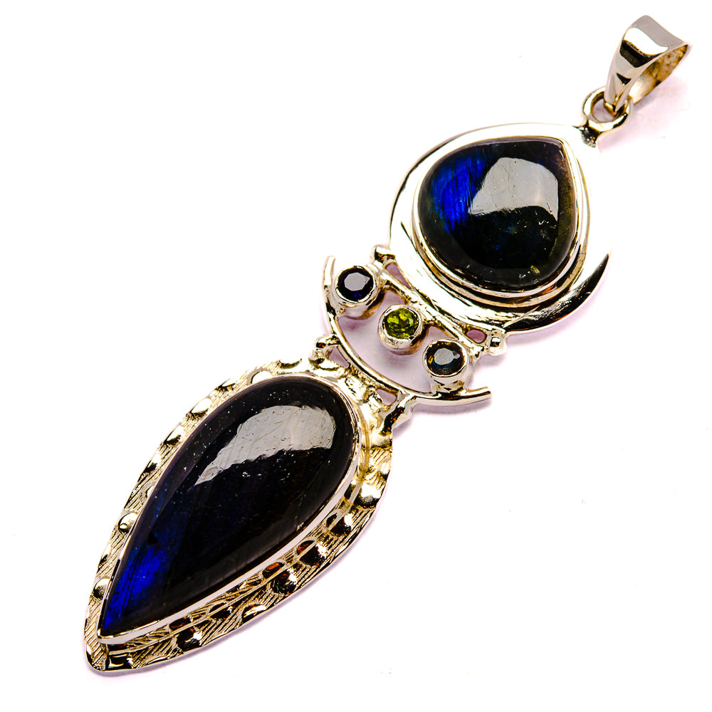 Signature Labradorite, Peridot Pendant 2 7/8" (925 Sterling Silver) PD37831