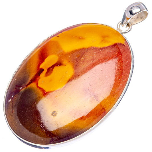 Oval mookaite gemstone pendant in .925 sterling silver setting