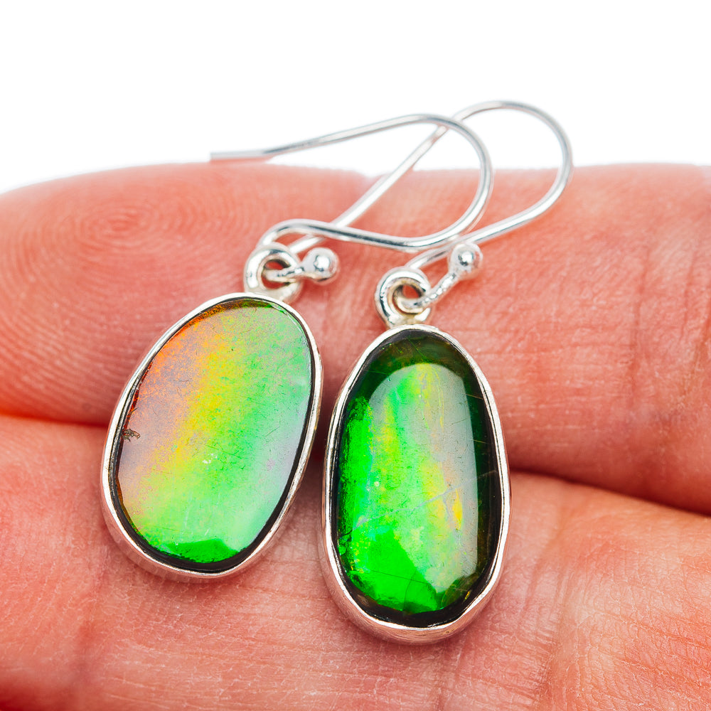 Exclusive Ammolite Earrings 1 1/4" (.925 Sterling Silver)