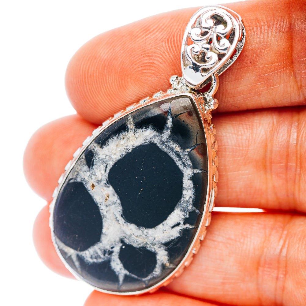 Septarian Gronates Pendant 2" (.925 Sterling Silver)
