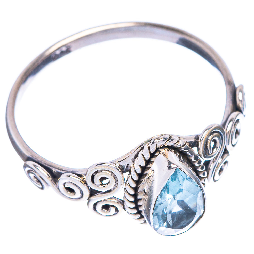 Blue Topaz Dainty Ring Size 8.25 (925 Sterling Silver) R1141