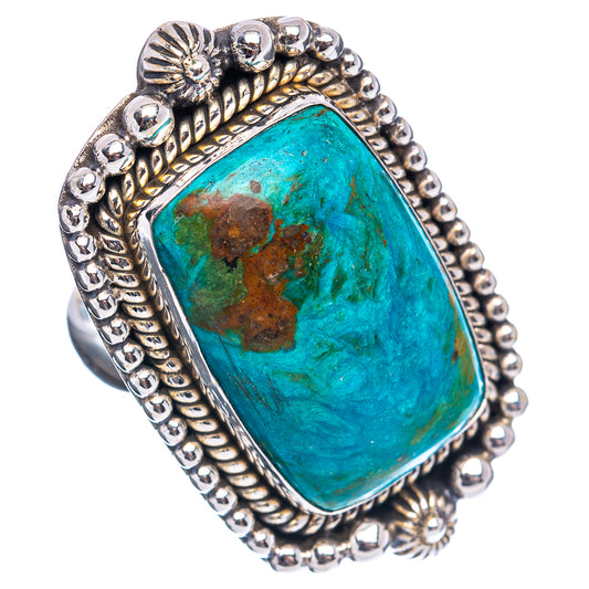 Turquoise opal cabochon ring, .925 sterling silver with rope and bead setting