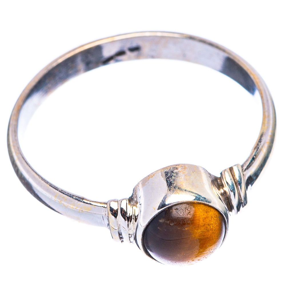 Tiger Eye Dainty Ring Size 6.75 (925 Sterling Silver) R5748