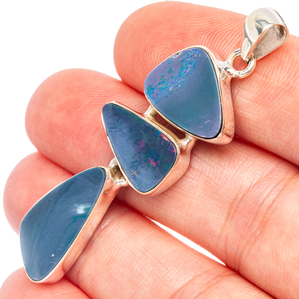 Rare Doublet Opal Pendant 2 1/8" (925 Sterling Silver) P44750