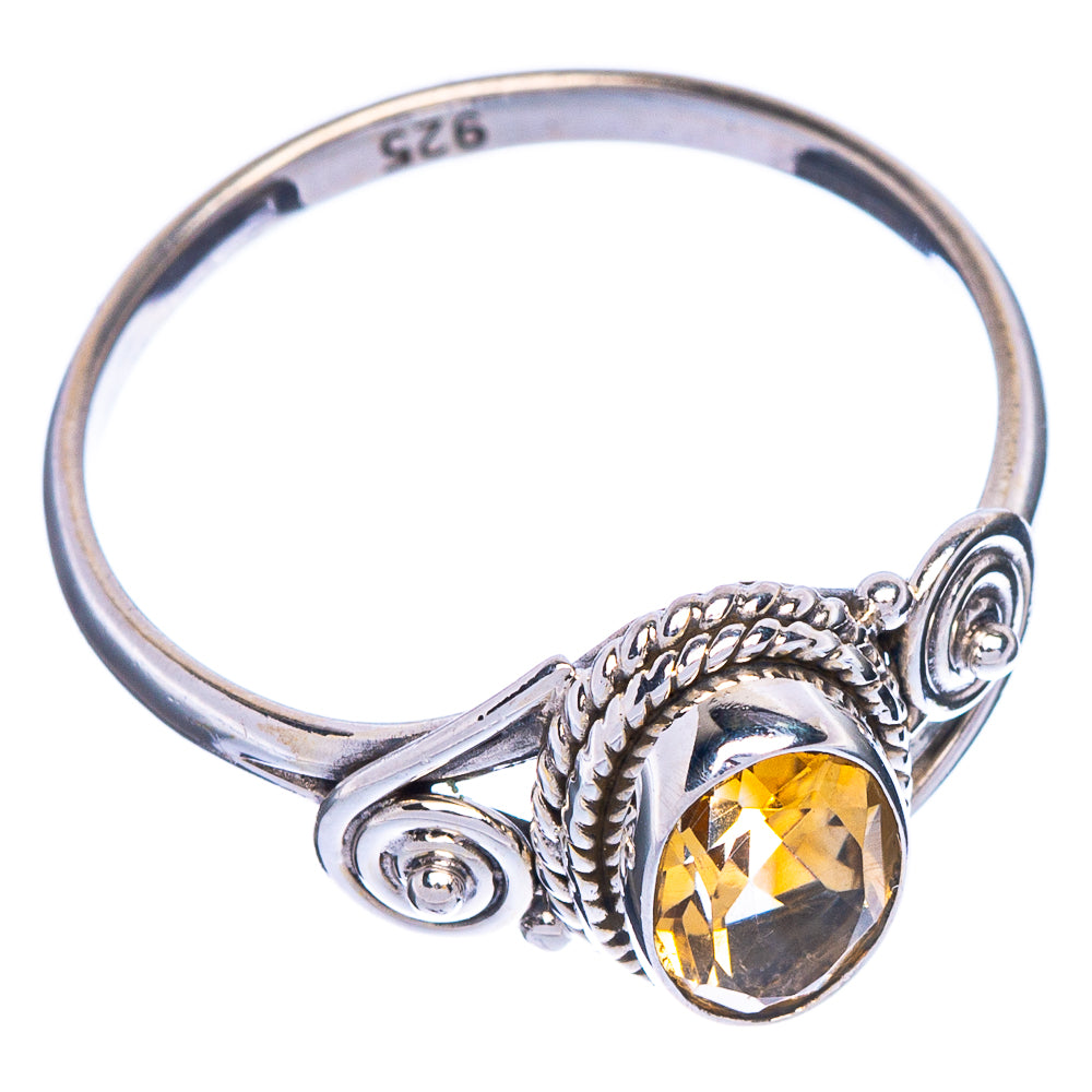 Faceted Citrine Dainty Ring Size 6.75 (925 Sterling Silver) R147135