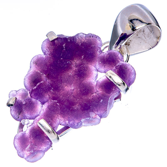 Rare Grape Chalcedony Pendant 1 1/4" (925 Sterling Silver) P41521