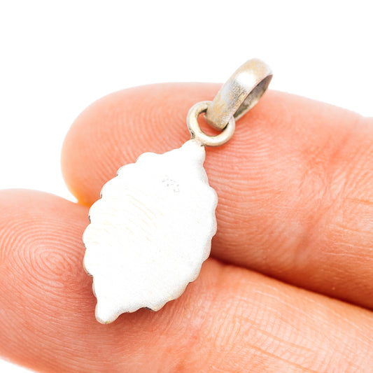 Sterling silver pendant back with stamped textured leaf-like shape