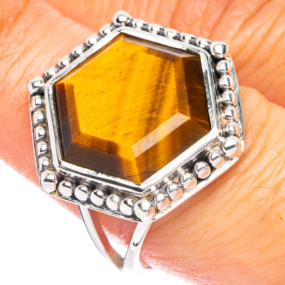 Premium Tiger Eye Ring Size 8.25 (925 Sterling Silver) R8142
