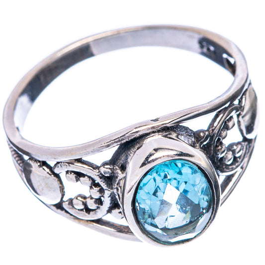 Blue Topaz Dainty Ring Size 7.5 (925 Sterling Silver) R6011