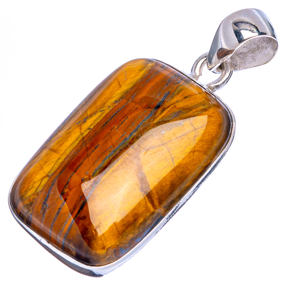 Tiger Eye Pendant 1 1/2" (925 Sterling Silver) P43085