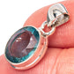 Rare Faceted Blue Fluorite Pendant 7/8" (925 Sterling Silver) P43020
