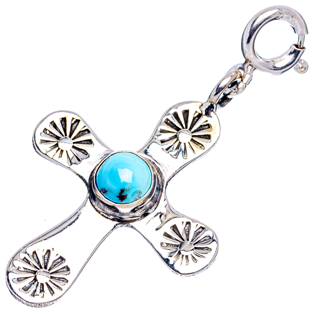 Golden Hills Turquoise Cross Pendant 1 5/8" (.925 Sterling Silver)