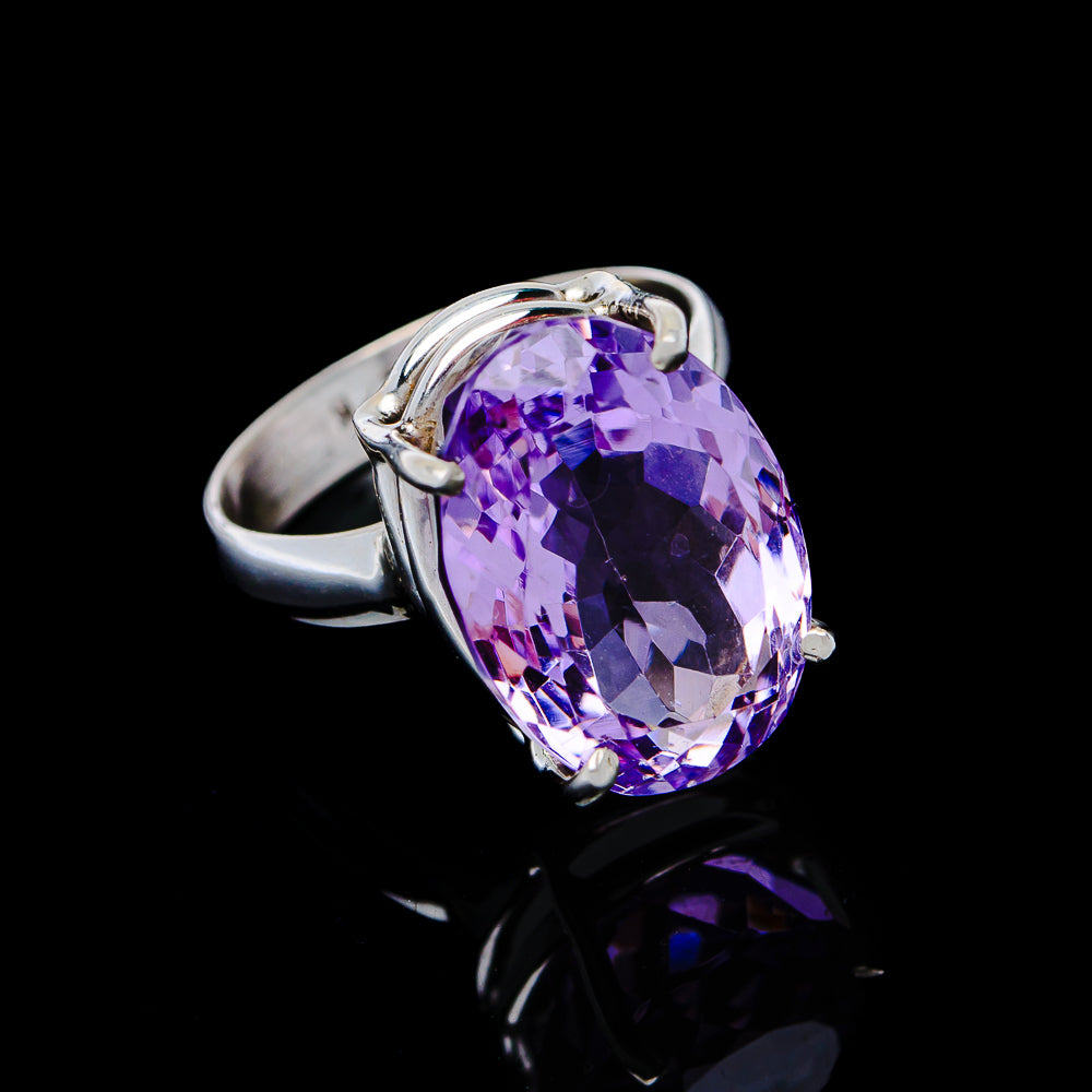 6.75ct Faceted Brazilian Amethyst Ring Size 5.75 (.925 Sterling Silver)