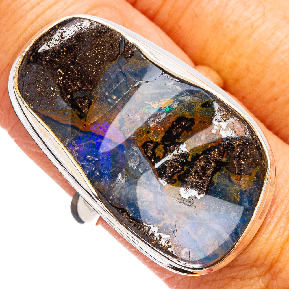 Rare Boulder Opal Ring Size 9 (.925 Sterling Silver)
