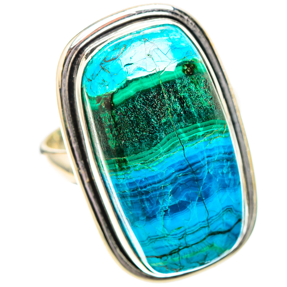 Large Malachite In Chrysocolla Ring Size 8 (925 Sterling Silver) RING138890