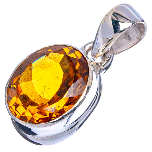 Mandarin Citrine X10 Pendant 7/8" (925 Sterling Silver) P43358
