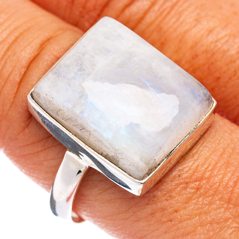 Premium Rainbow Moonstone Ring Size 10 Adjustable (.925 Sterling Silver)
