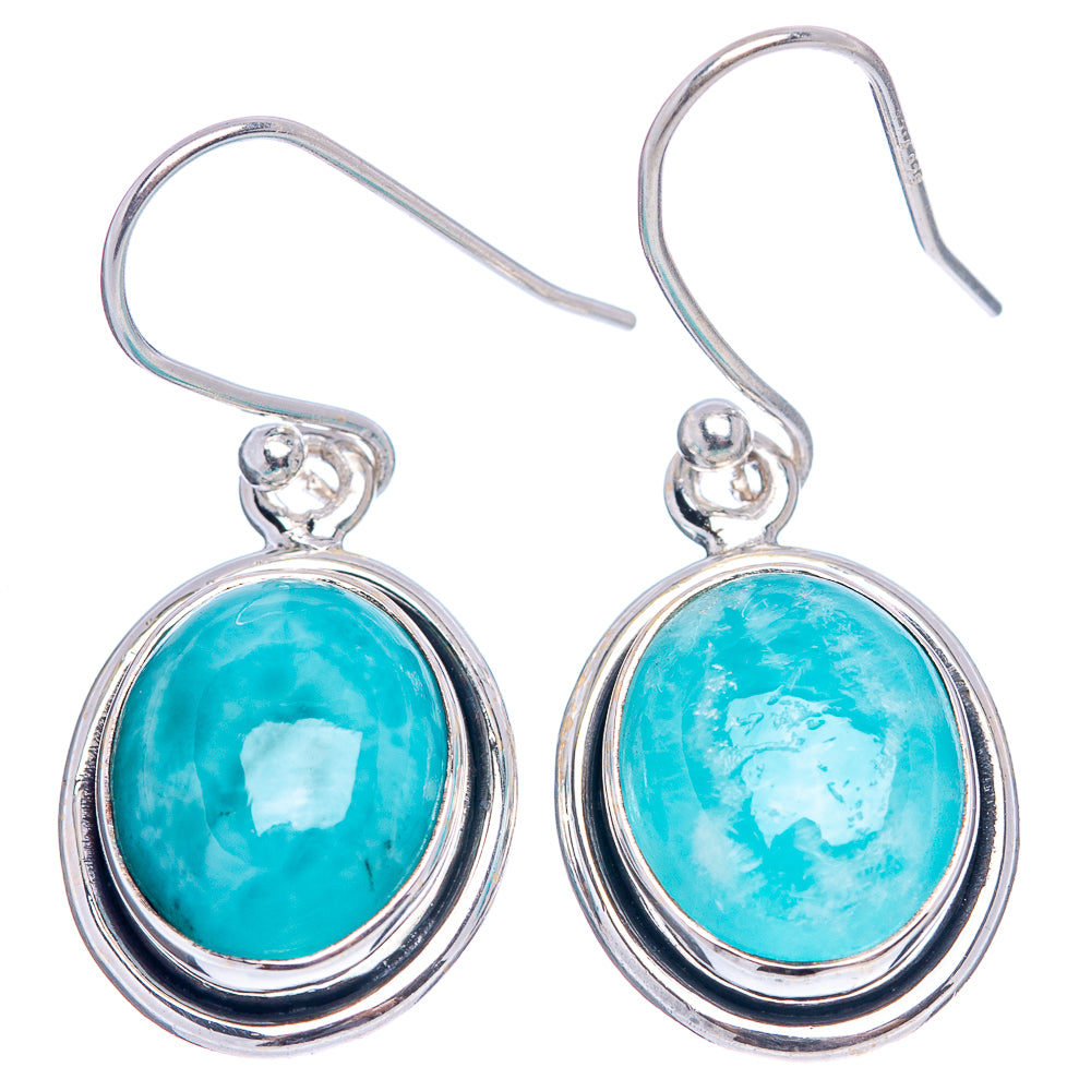 Larimar Earrings 1 3/8" (.925 Sterling Silver)