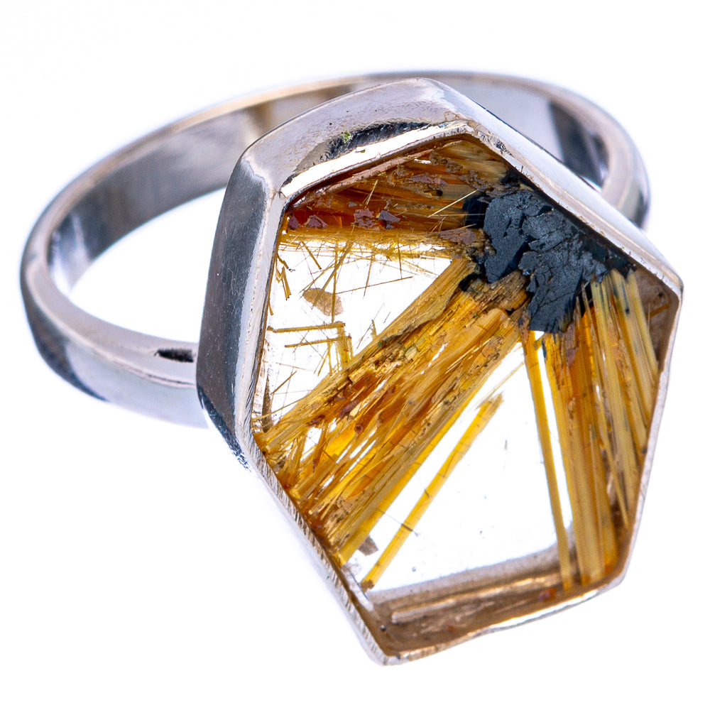 Rare Star Rutilated Quartz Ring Size 7.5 (925 Sterling Silver) R146567