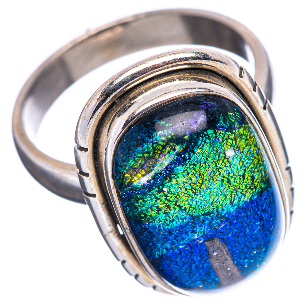 Dichroic Glass Ring Size 6 (.925 Sterling Silver)
