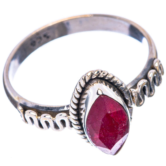 Red Sillimnate Ring Size 6.5 (925 Sterling Silver) R5664