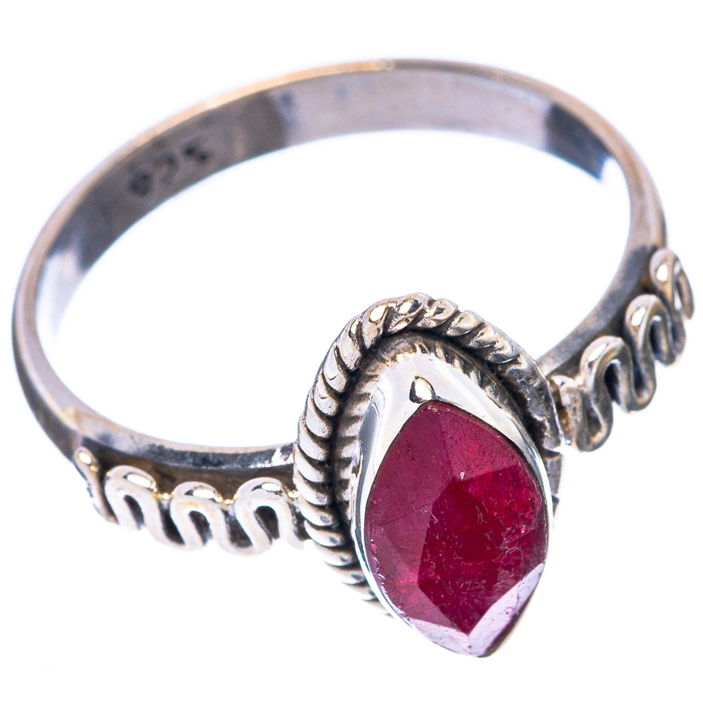 Red Sillimnate Ring Size 6.5 (925 Sterling Silver) R5664