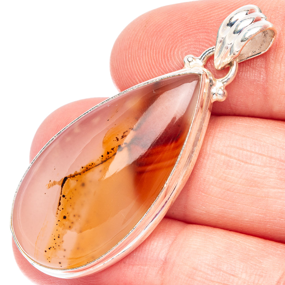 Montana Agate Pendant 1 3/4" (925 Sterling Silver) P44427