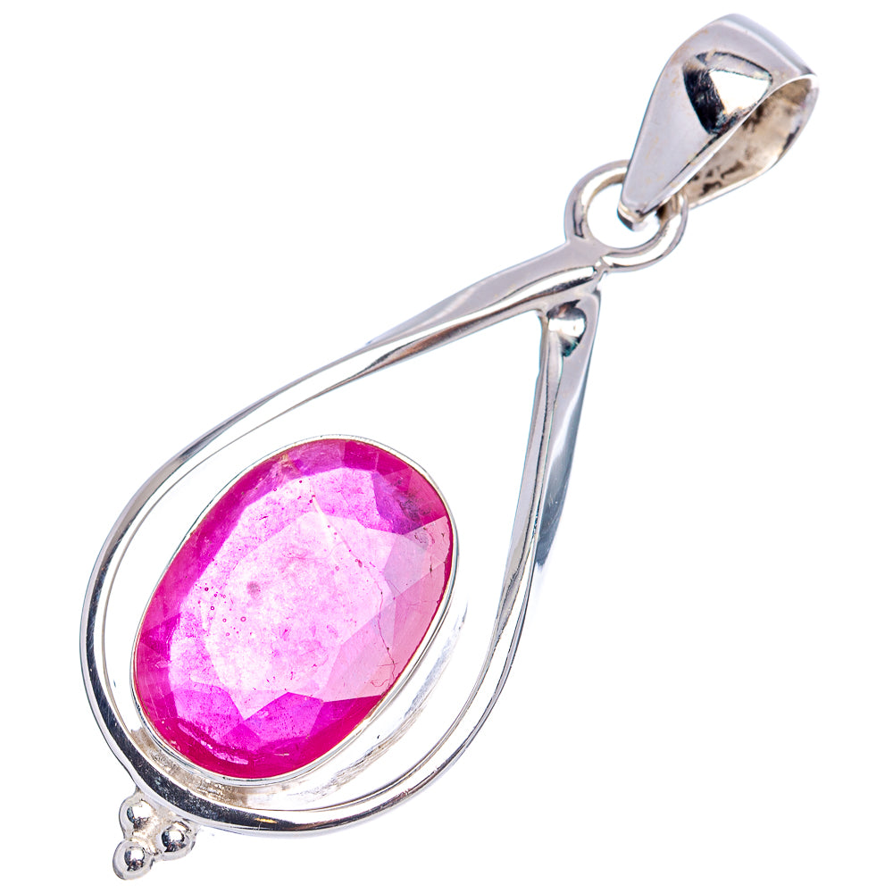 Premium 7 to 9 Carat Burmese Glass Filled Ruby Pendant 1 7/8" (.925 Sterling Silver)