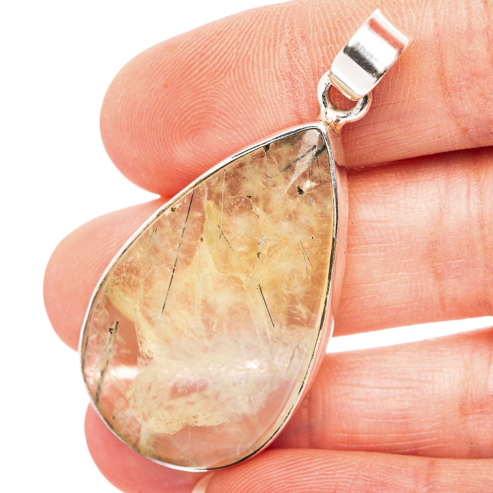 Prehnite Pendant 1 7/8" (.925 Sterling Silver)