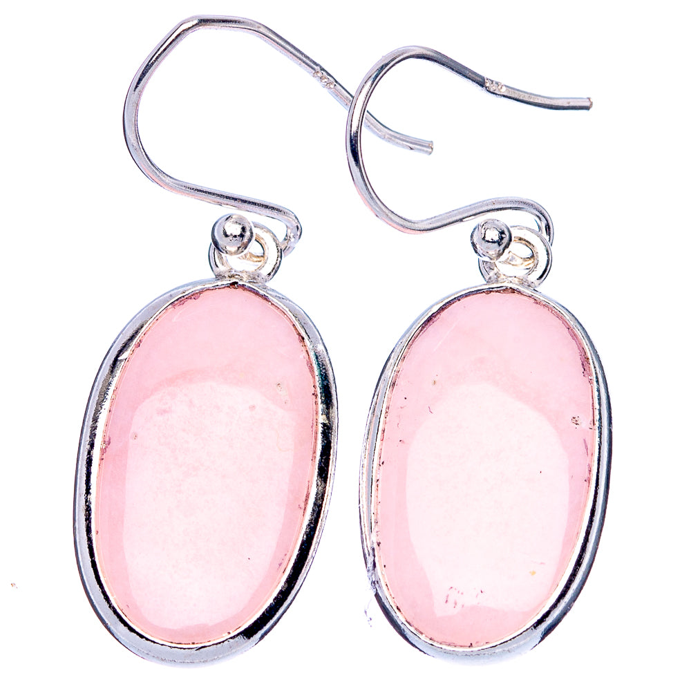 Pink Opal Earrings 1 3/8" (925 Sterling Silver) E1927