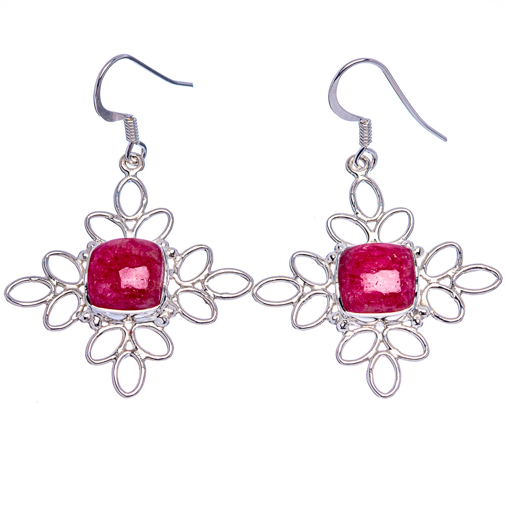 Premium Thulite Earrings 1 7/8" (.925 Sterling Silver)