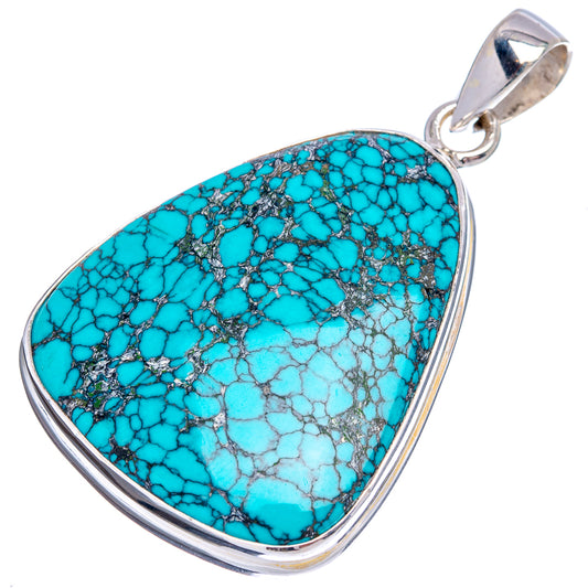 Turquoise heart pendant with raised stone texture and .925 sterling silver frame