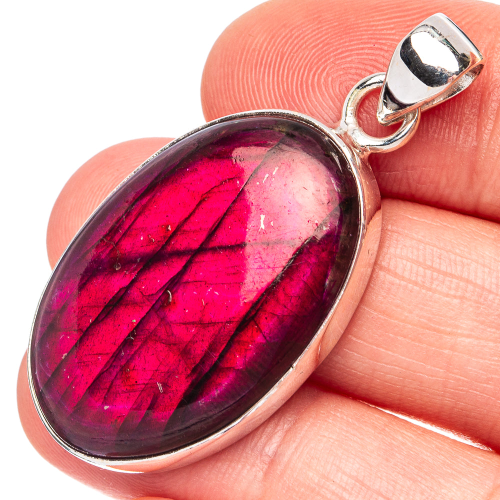 Purple Labradorite Pendant 1 3/4" (925 Sterling Silver) P45127