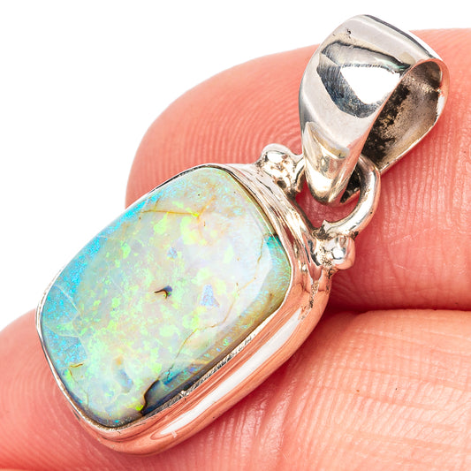 Rare Sterling Opal Pendant 1 1/8" (925 Sterling Silver) P42893