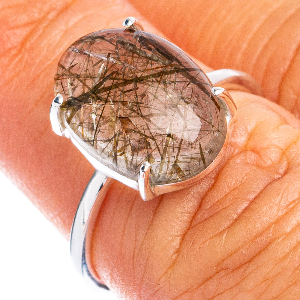 Tourmalinated Quartz Ring Size 5.75 (925 Sterling Silver) R8438