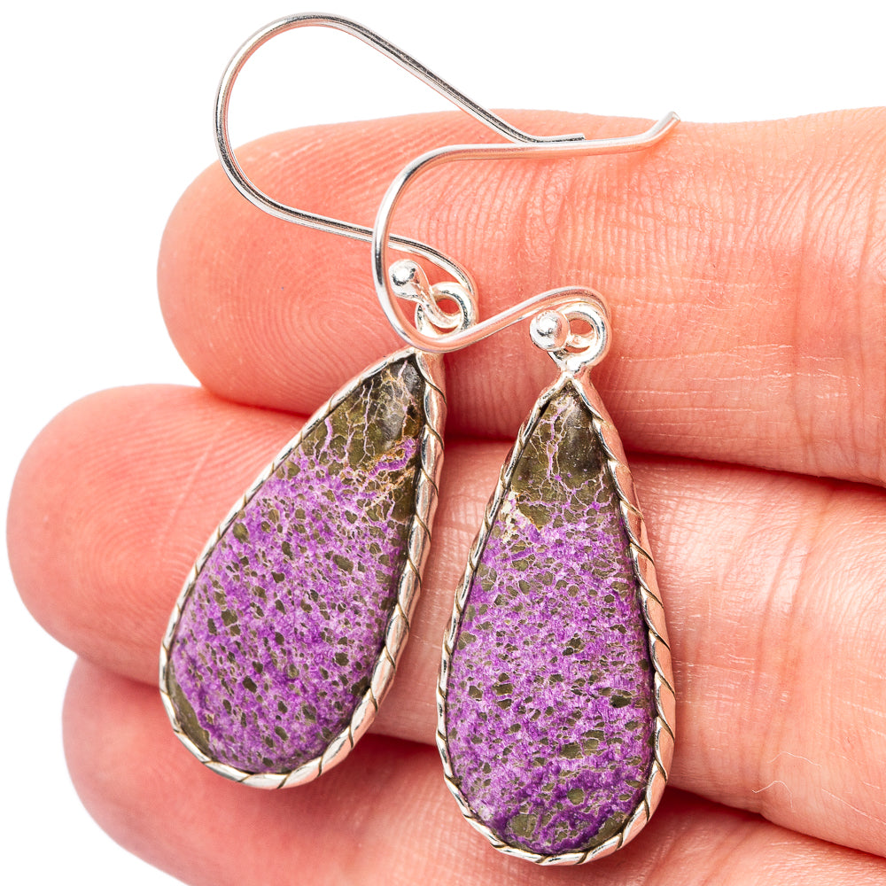 Stichtite Earrings 1 5/8" (.925 Sterling Silver)