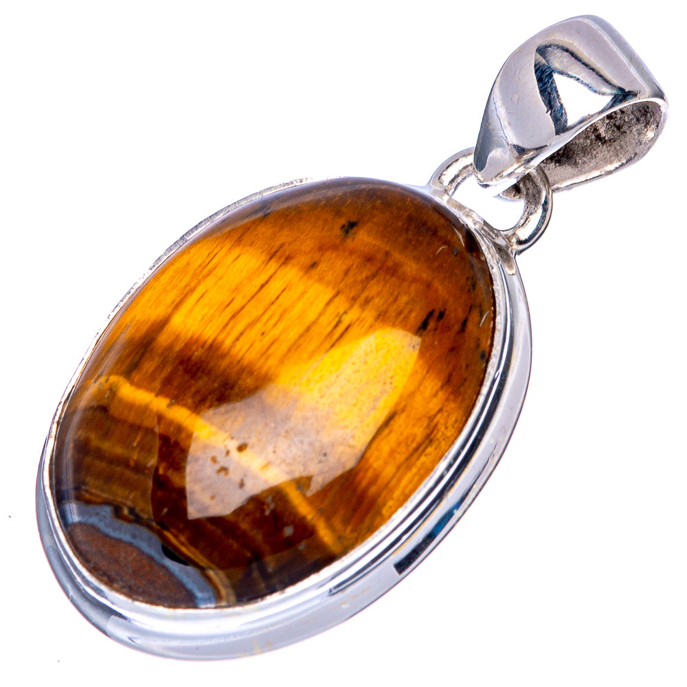 Tiger Eye Pendant 1 3/8" (925 Sterling Silver) P41414