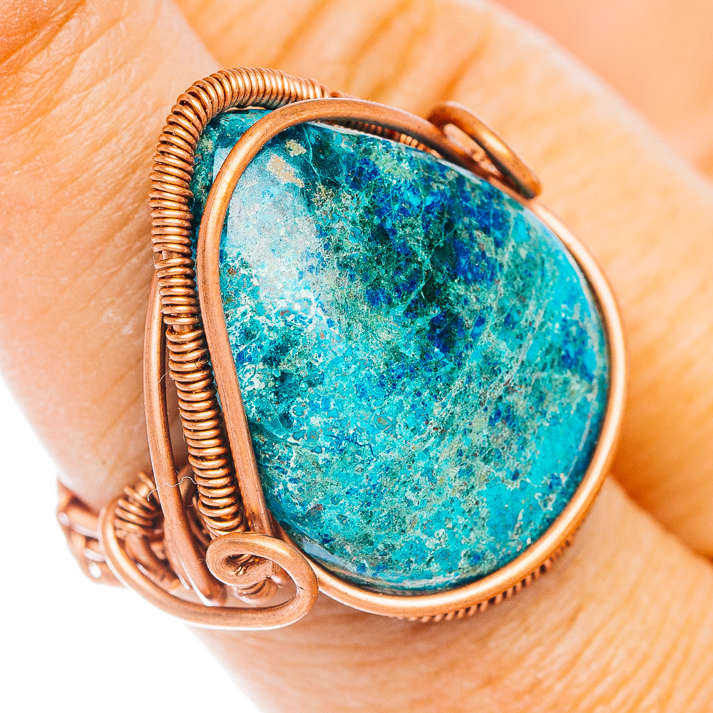 Shattuckite Wire Wrap Ring Size 7 (Copper)