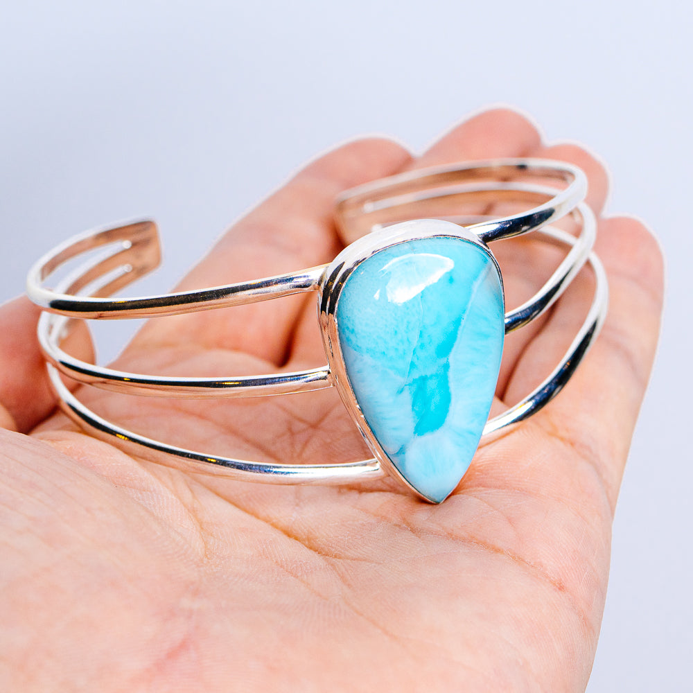 Larimar Cuff Bracelet (.925 Sterling Silver)