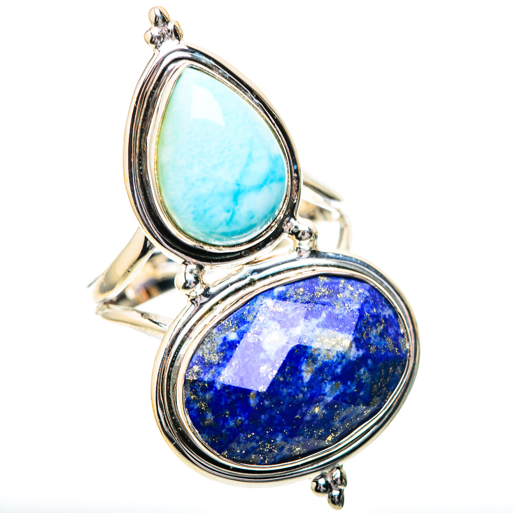 Large Lapis Lazuli, Larimar Ring Size 9.5 (925 Sterling Silver) RING139868