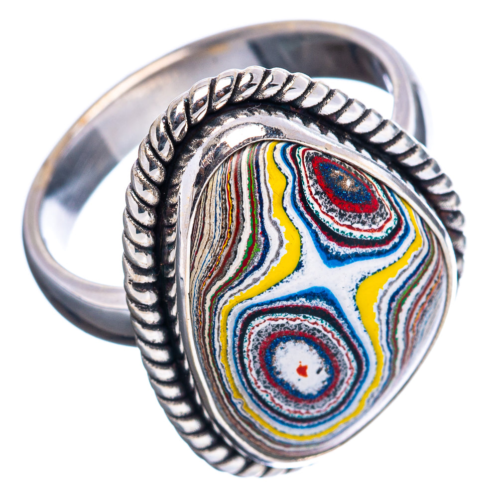 Premium Fordite Ring Size 6.75 (.925 Sterling Silver)
