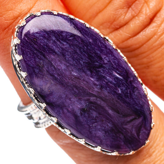 Signature Charoite Ring Size 6.75 (.925 Sterling Silver)
