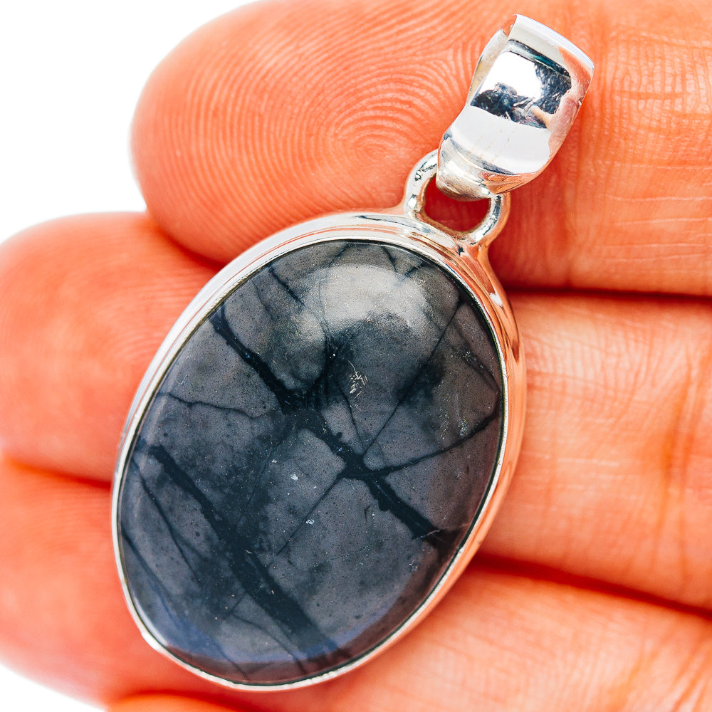 Picasso Jasper Pendant 1 1/2" (.925 Sterling Silver)