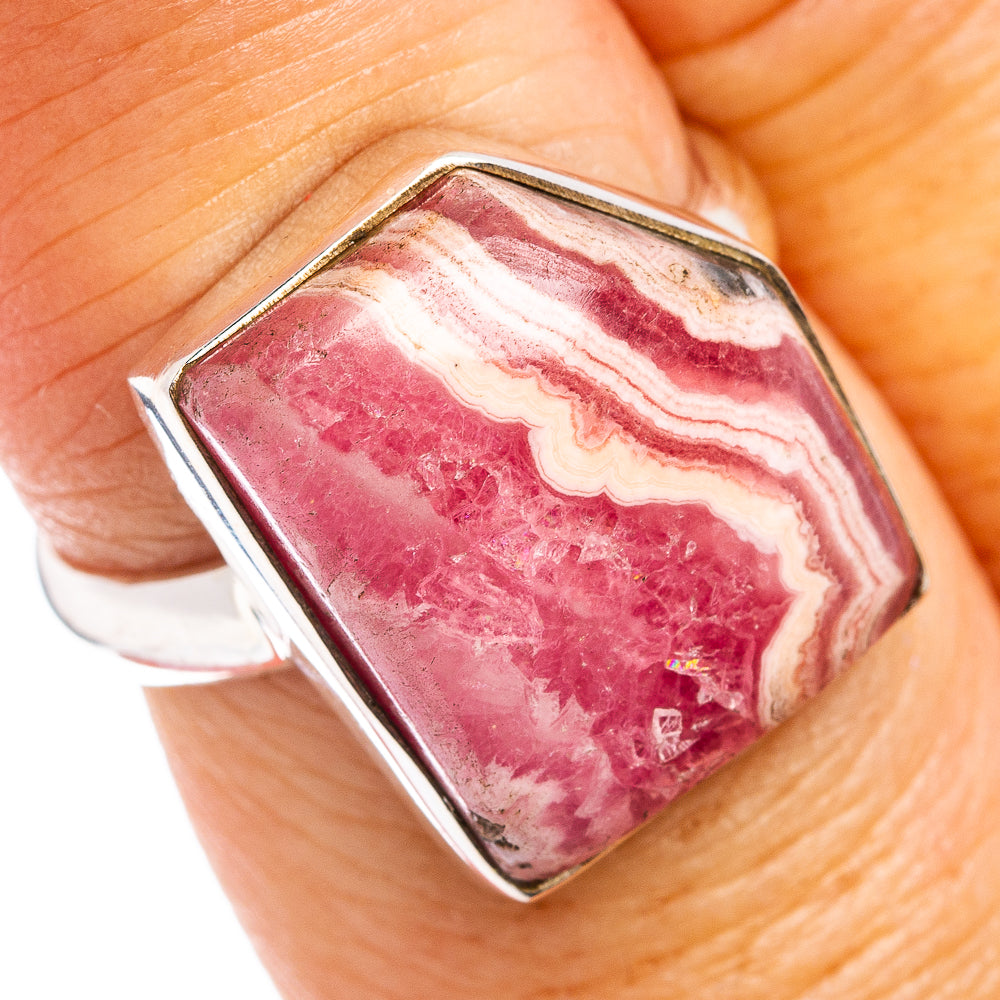 Premium Rhodochrosite Ring Size 7 Adjustable (.925 Sterling Silver)
